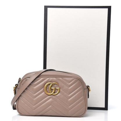 Gucci Calfskin Matelasse Small GG Marmont Chain Shoulder Bag Porcelain Rose 11 of 11