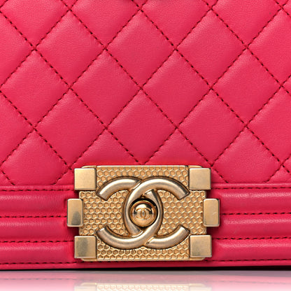 Chanel Lambskin Quilted Medium Boy Flap Fuchsia 8 of 13