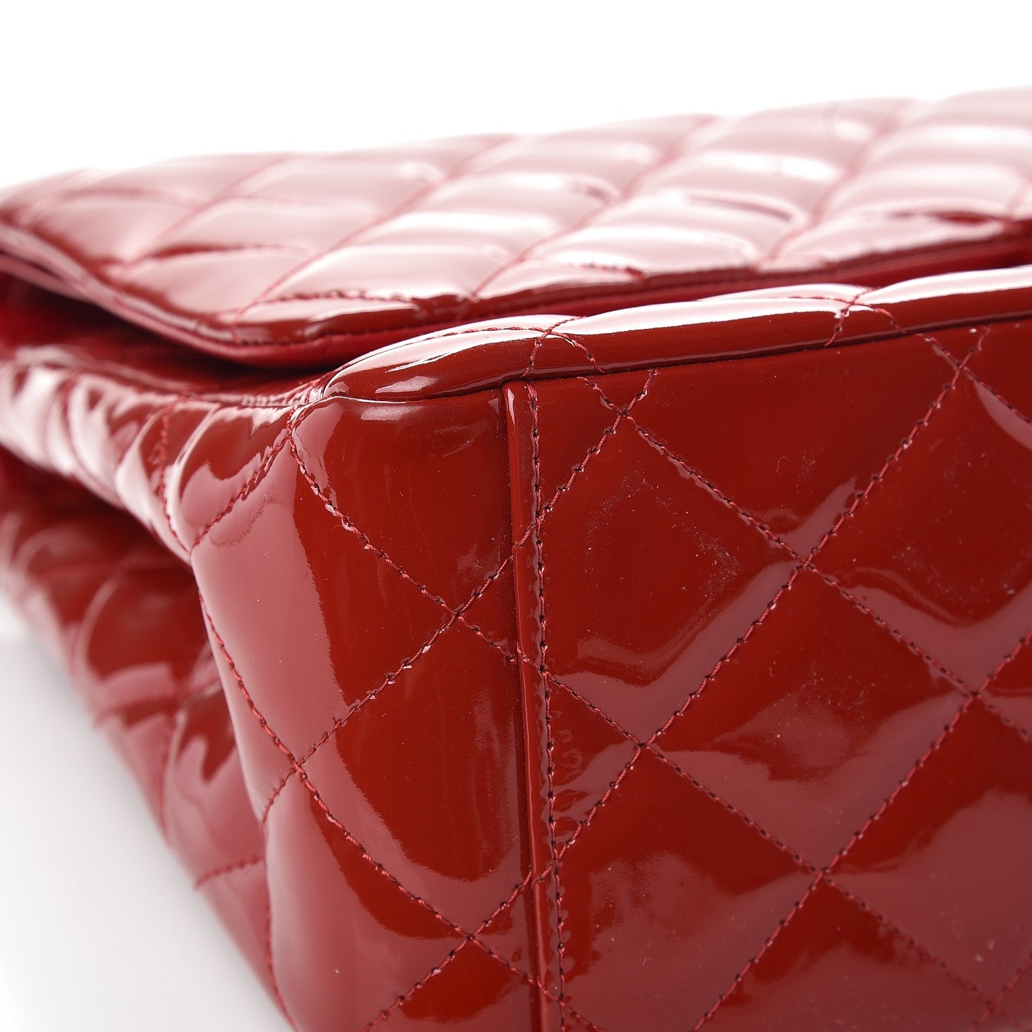 Chanel Patent Quilted Maxi Double Flap Red 11 of 12