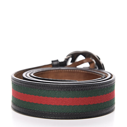 Gucci Calfskin Web Interlocking G Belt 105 42 Black 3 of 8