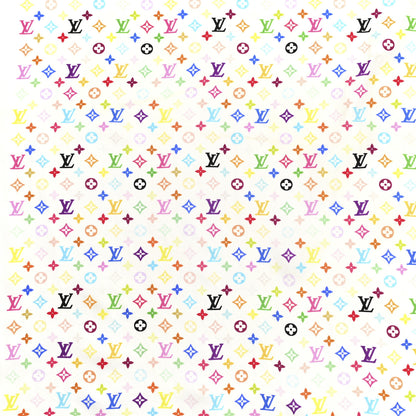 Louis Vuitton Silk Monogram Square Scarf White Multicolor 3 of 5