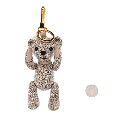 Burberry Calfskin Print Monogram Thomas Bear Bag Charm Pink 2 of 5