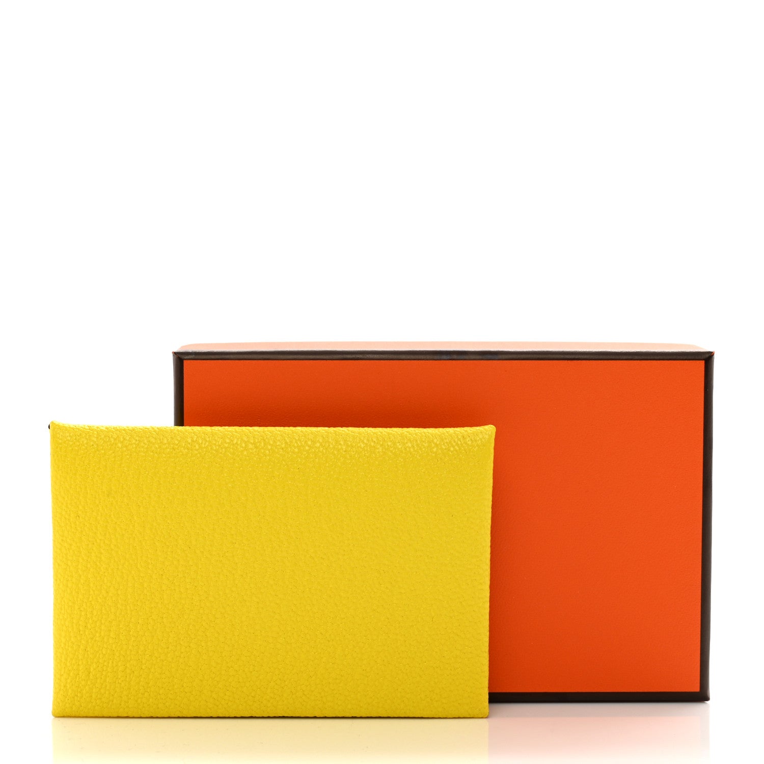 Hermes Chevre Mysore Calvi Card Case Jaune Citron 7 of 7