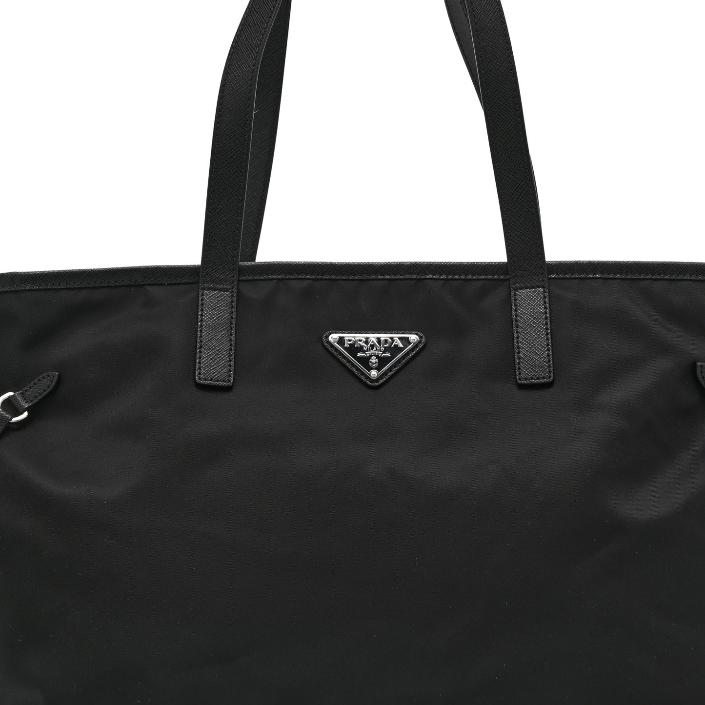 Tessuto Nylon Saffiano Shopping Tote Black