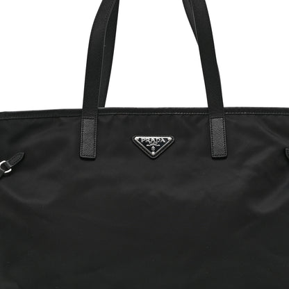 Prada Tessuto Nylon Saffiano Shopping Tote Black 8 of 10