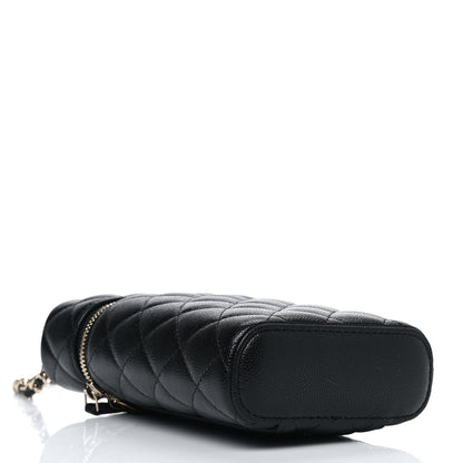 Chanel Caviar Quilted Phone Holder With Chain Black 3 of 5