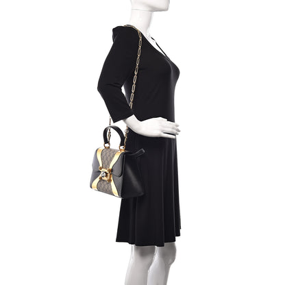 Gucci GG Supreme Monogram Small Osiride Top Handle Bag Black Gold 2 of 13