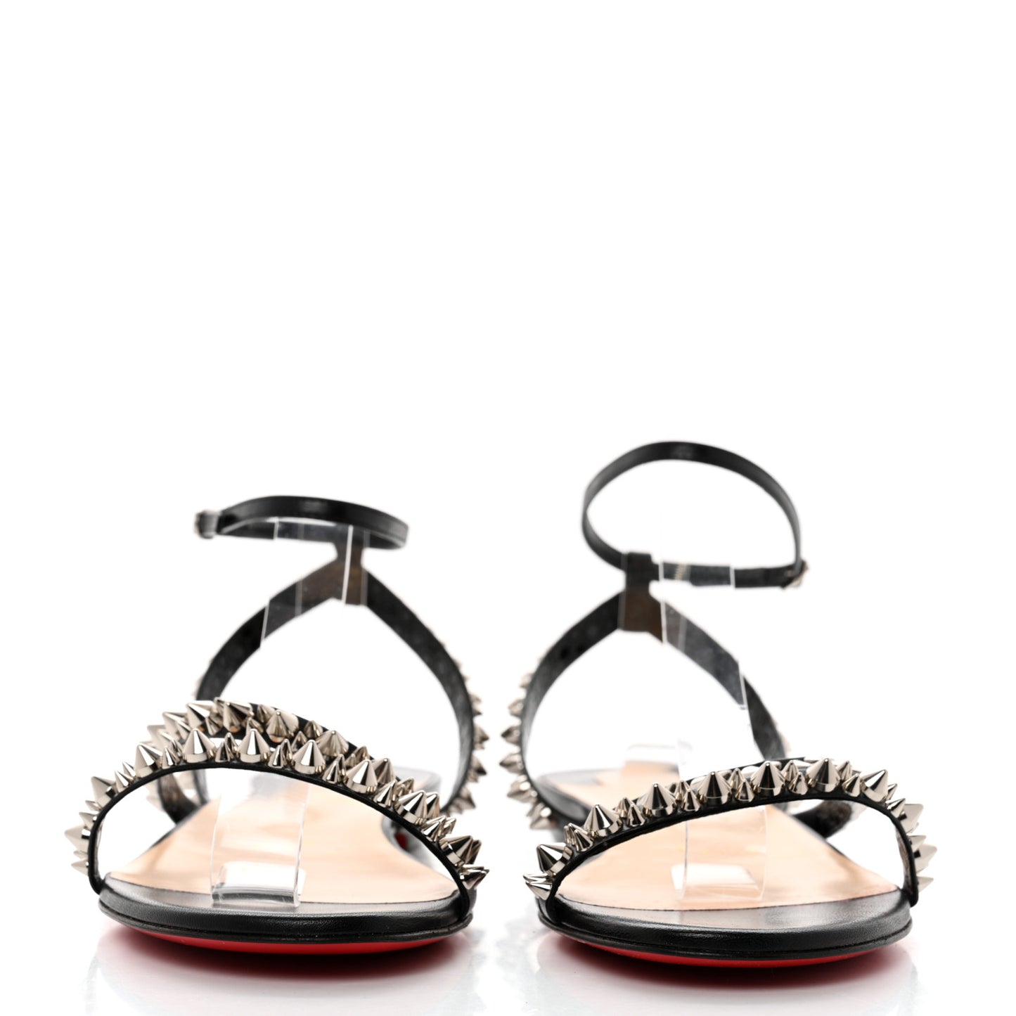 Nappa Spike Mafaldina 100 Flat Sandals 37.5 Black