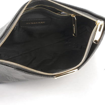 Burberry Signature Grain Calfskin Check Embossed Small Chichester Crossbody Clutch Bag Black 5 of 7