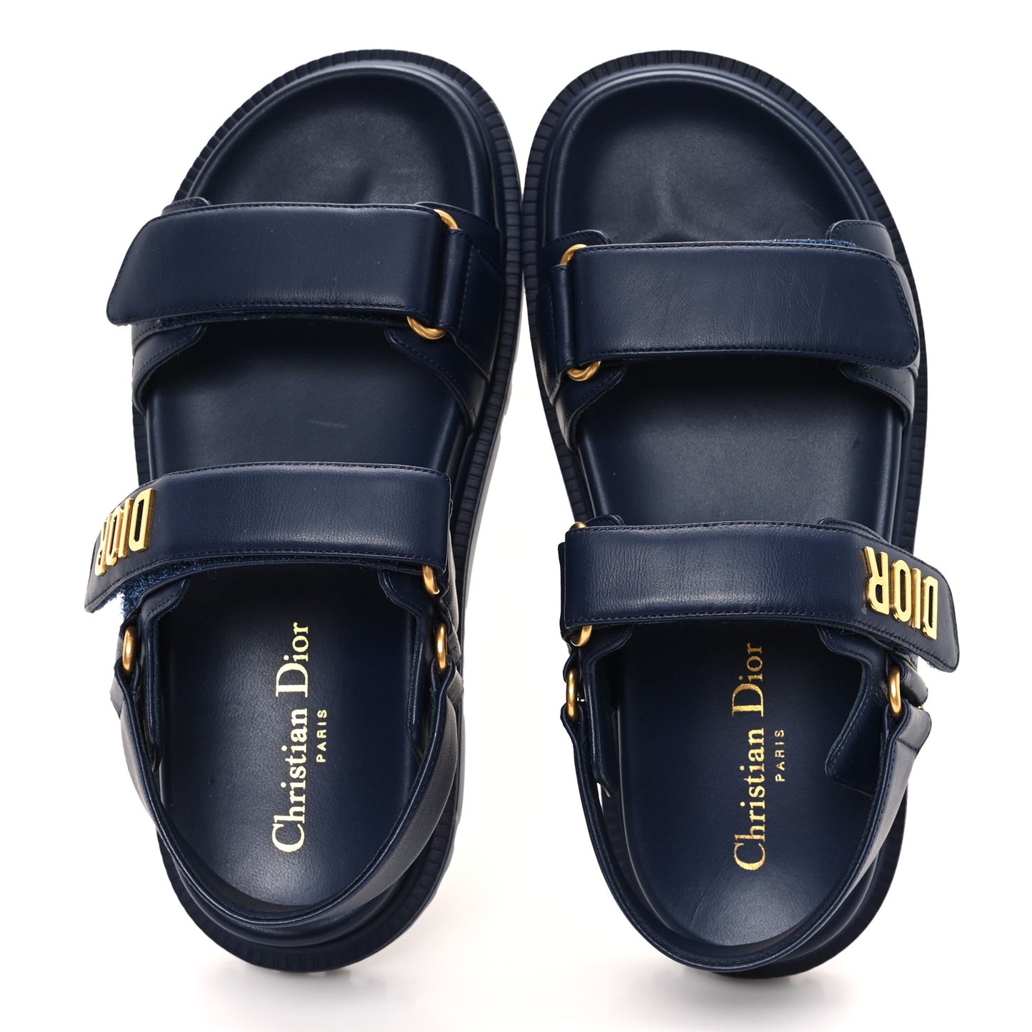 Lambskin Dioract 10mm Sandals 37.5 Blue