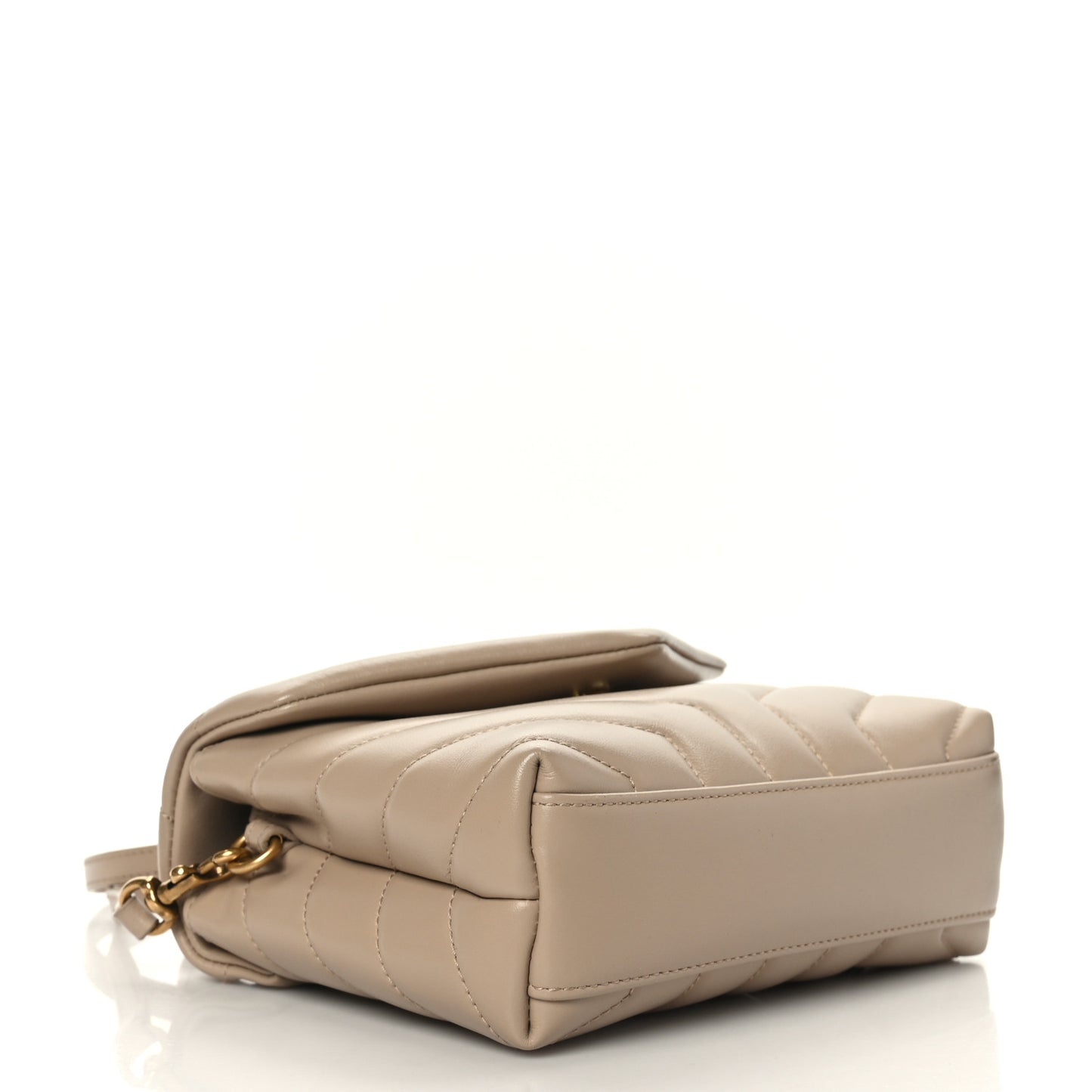 Calfskin Y Quilted Monogram Toy Loulou Crossbody Bag Dark Beige