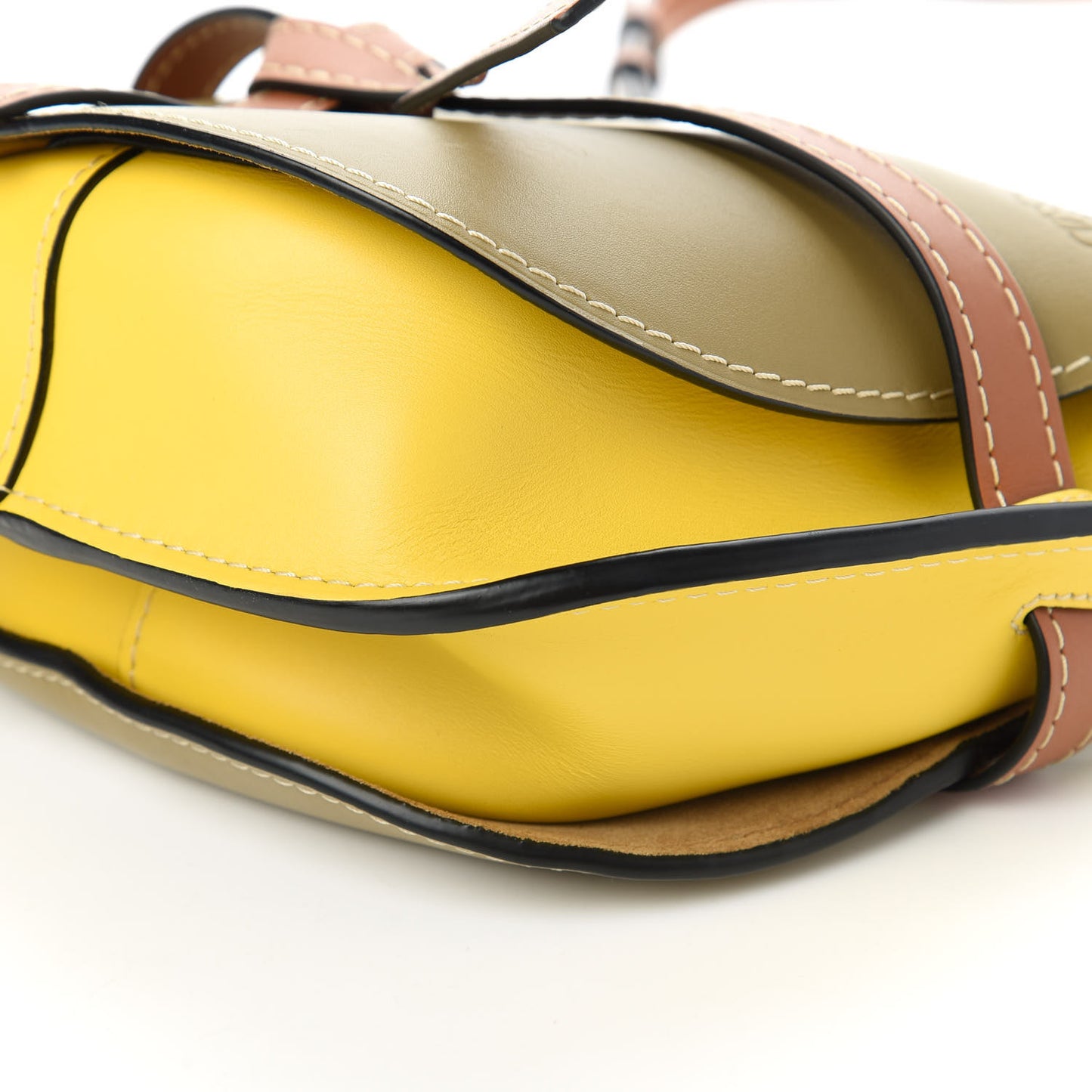 Calfskin Small Gate Crossbody Bag Mocca Yellow Pecan