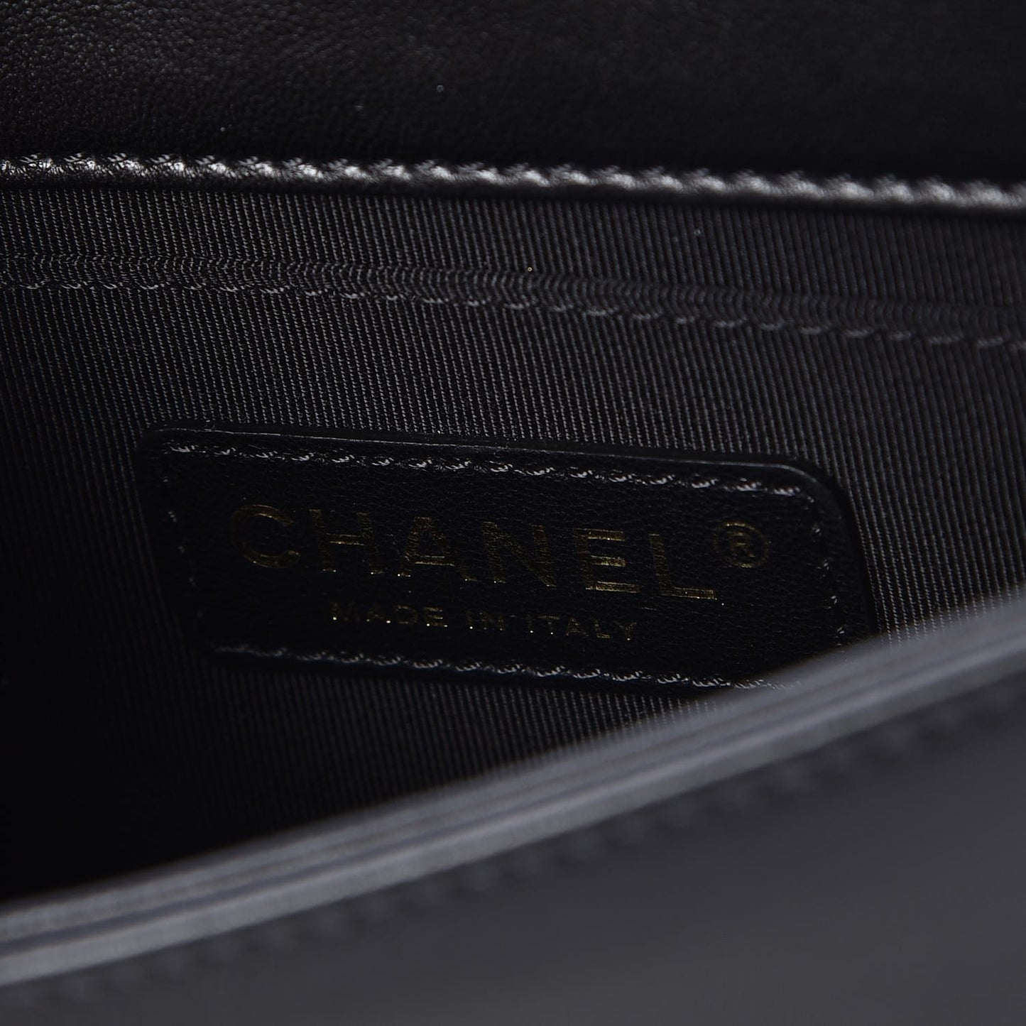 Lambskin Quilted Boy Brick Studded Flap Black