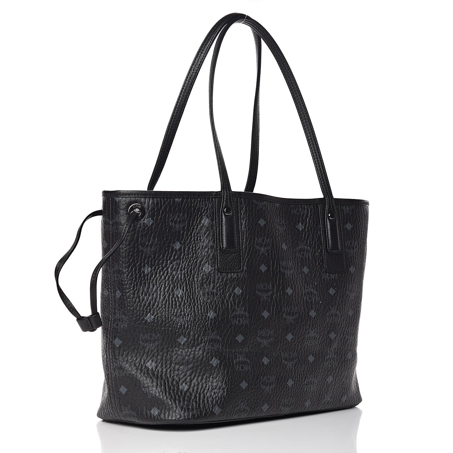 MCM Visetos Medium Liz Reversible Shopper Tote Black 3 of 16
