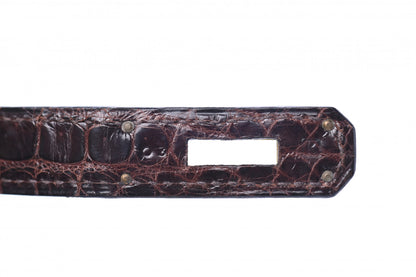 Hermes Shiny Porosus Crocodile Birkin 35 Cocoan 27 of 31