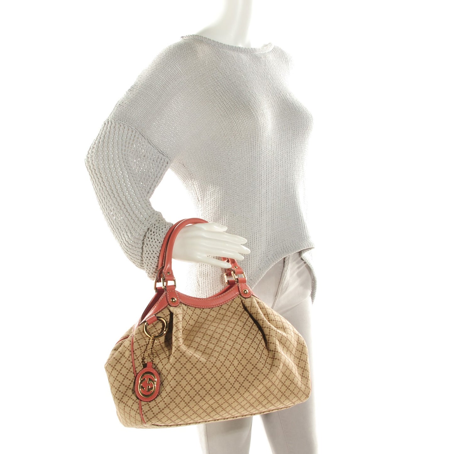 Diamante Medium Sukey Tote Coral