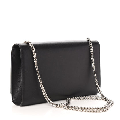 Saint Laurent Grain De Poudre Medium Classic Monogram Kate Satchel Black 3 of 10