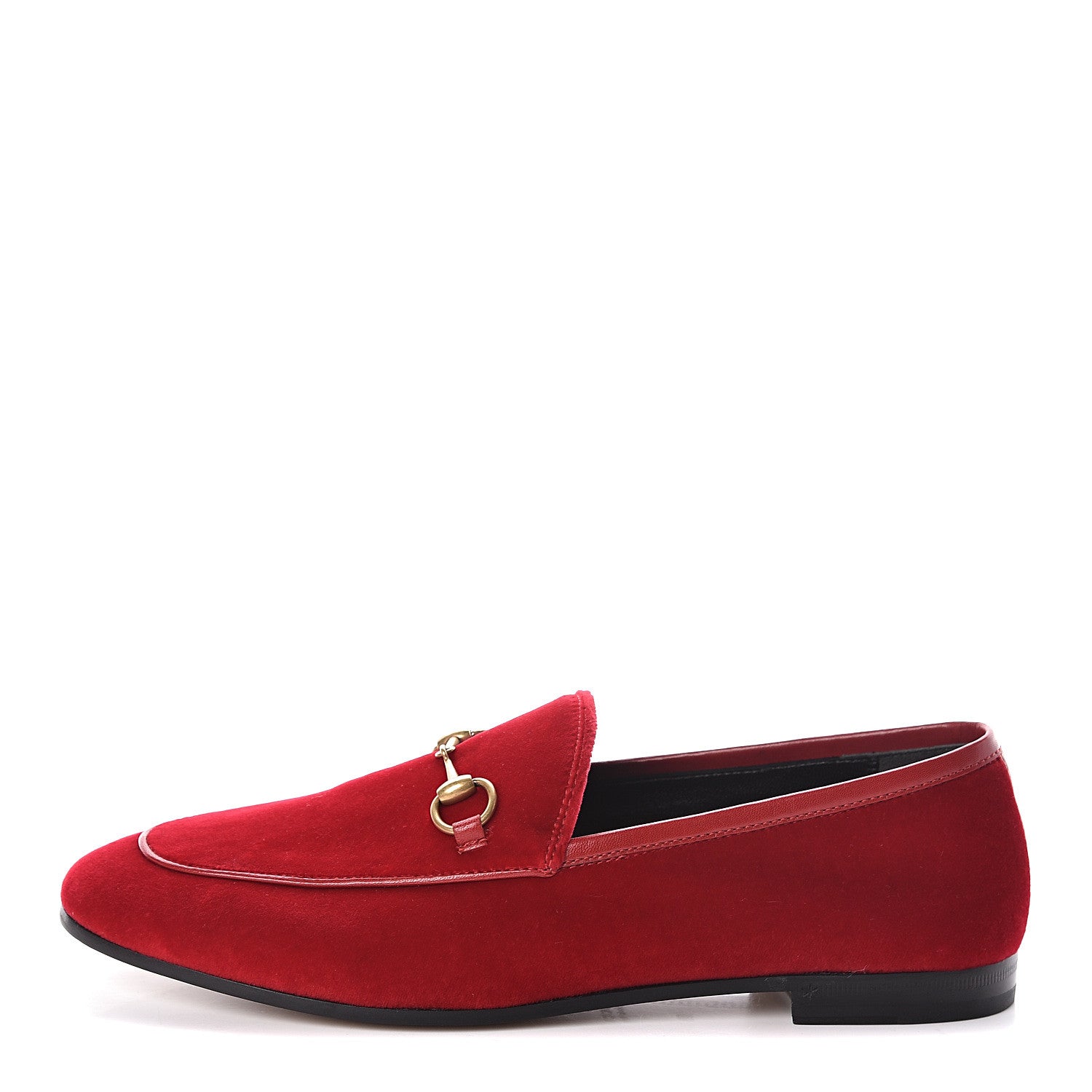 Gucci Velvet Horsebit Womens Jordaan Loafers 39 Hibiscus Red 1 of 8