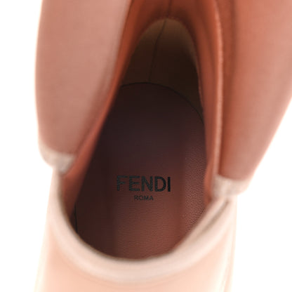 Fendi Vitello Logo Tape Promenade Ankle Boots 39 Rose 7 of 9