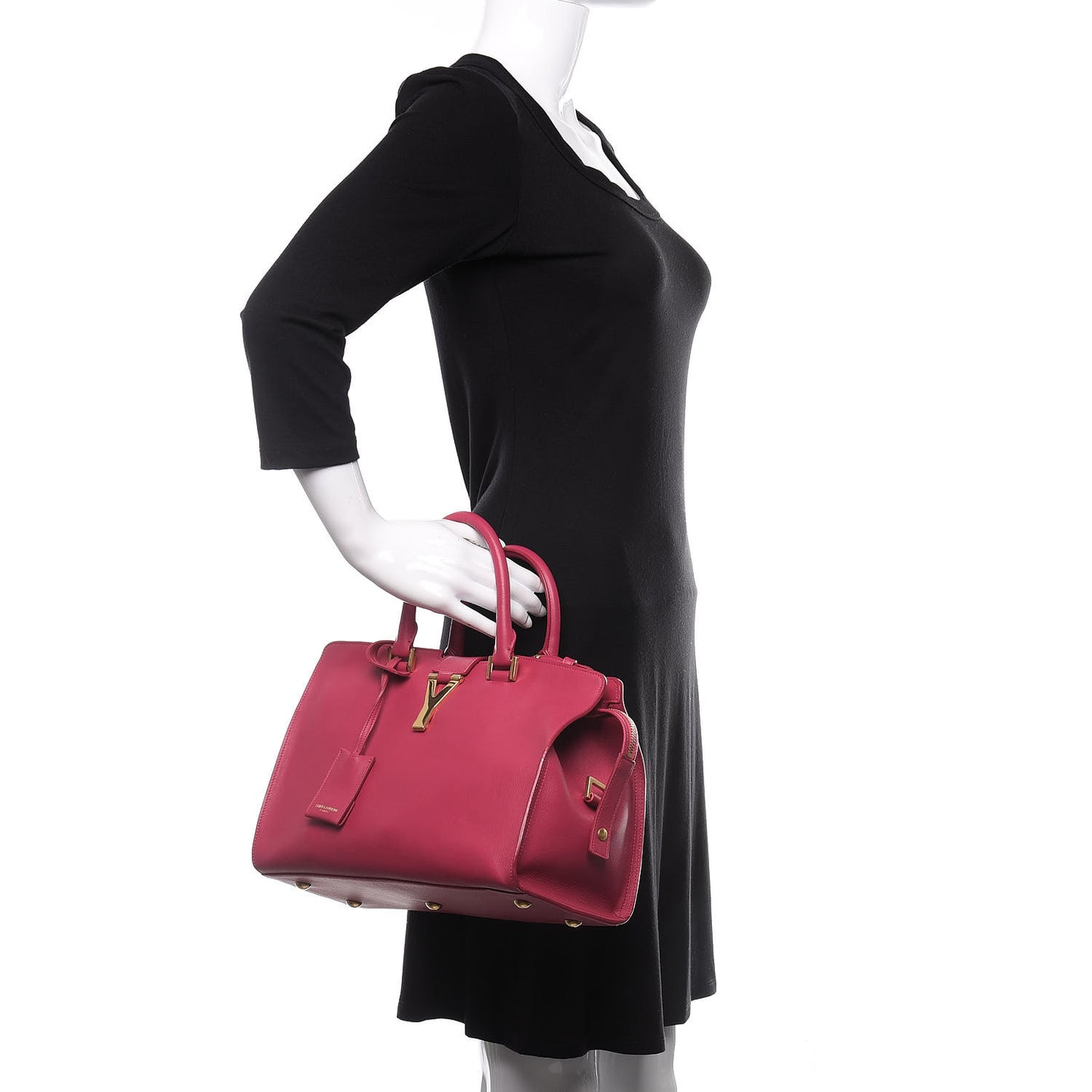 Calfskin Small Classic Y Cabas Fuchsia