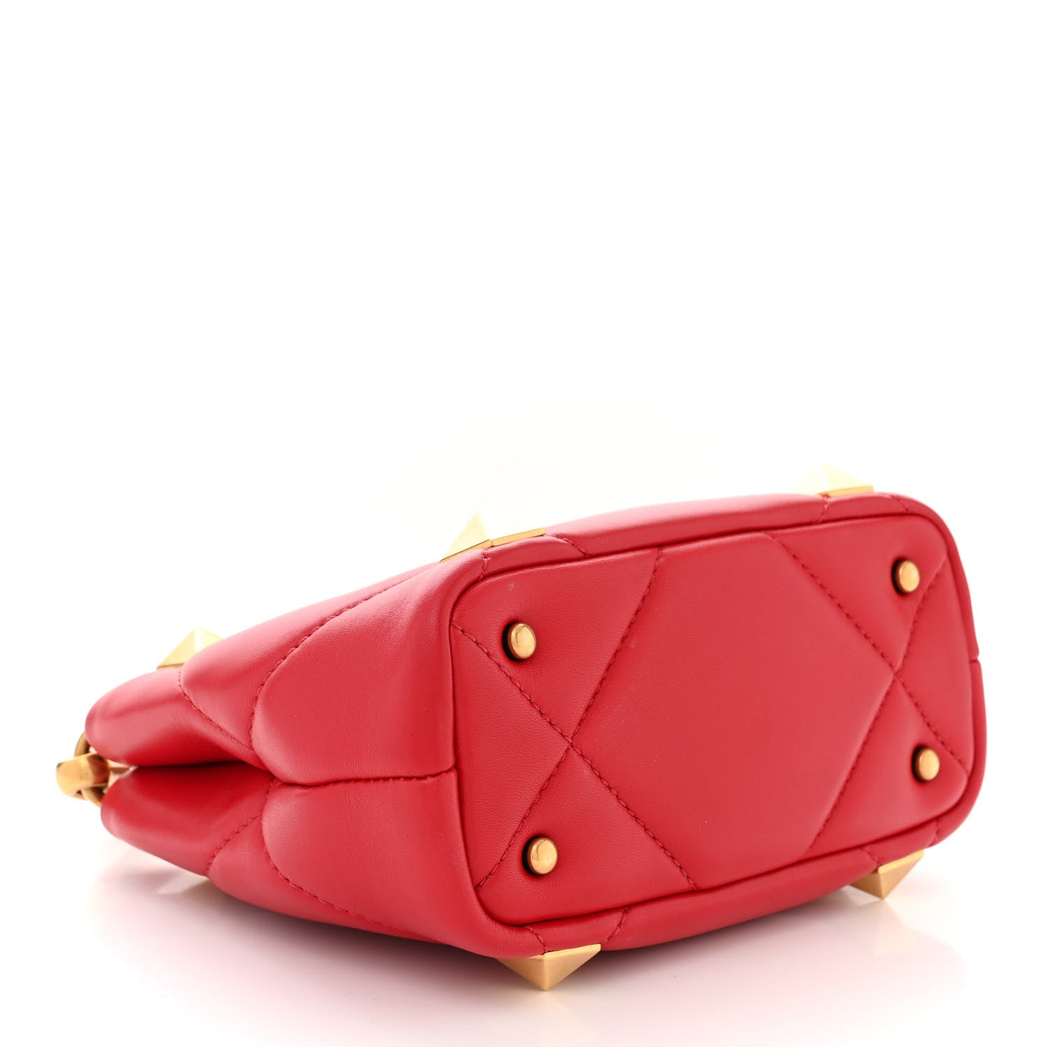 Valentino Garavani VALENTINO GARAVANI Nappa Small Roman Stud The Handle Bag Rouge Pur 4 of 10