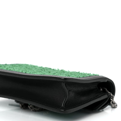 Gucci Casy Wool Azalea Calfskin Super Mini Dionysus Shoulder Bag Deep Emerald Black 10 of 10