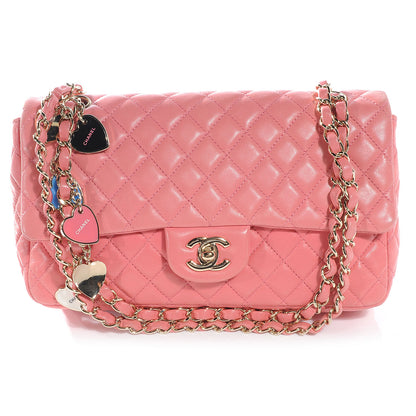 Chanel Lambskin Quilted Valentine Charms Medium Single Flap Pink 1 of 7