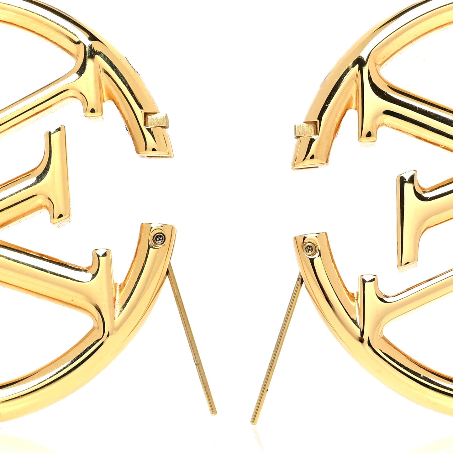 Metal Louise Hoop Earrings Gold