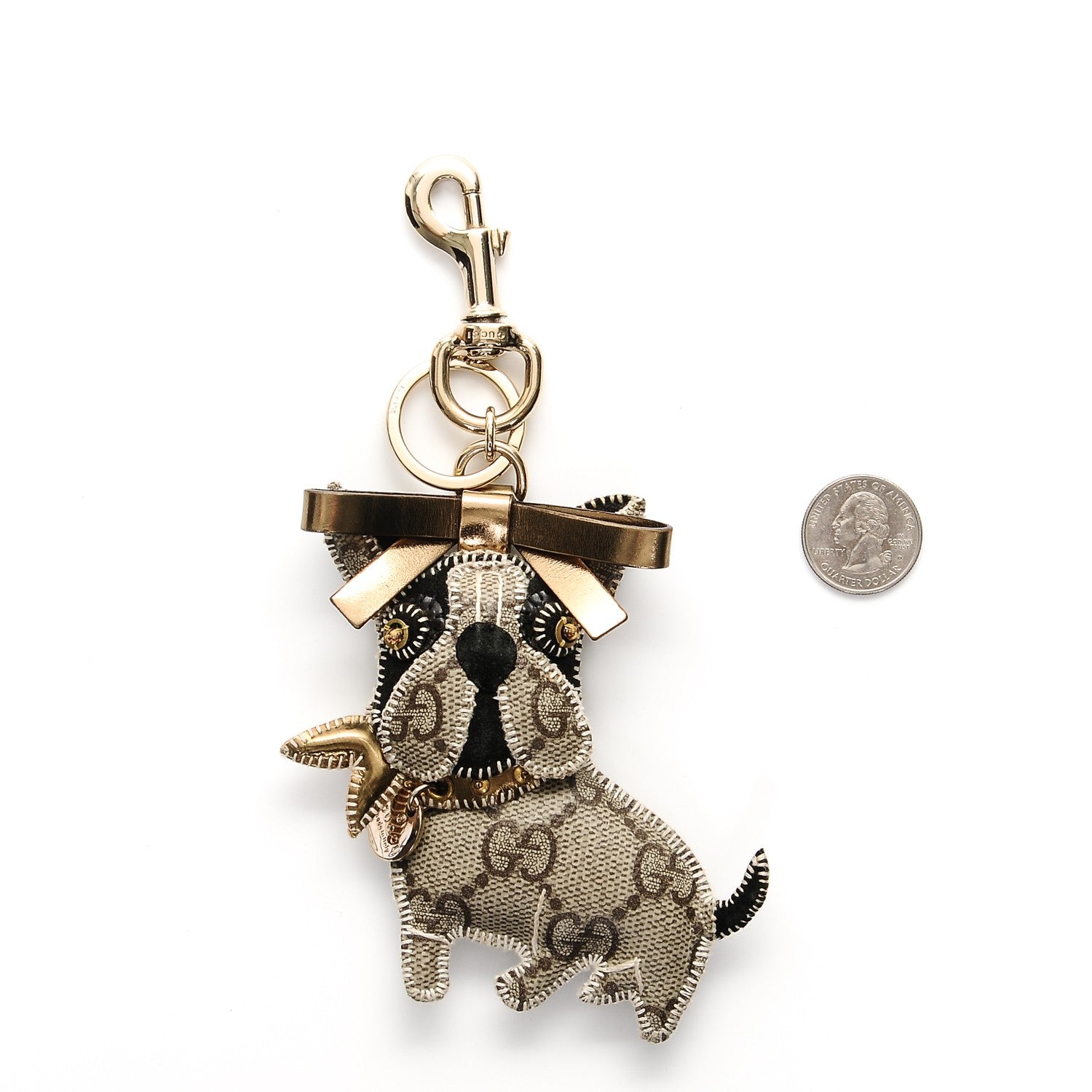 Gucci Monogram Leroy French Bulldog Key Charm 2 of 3
