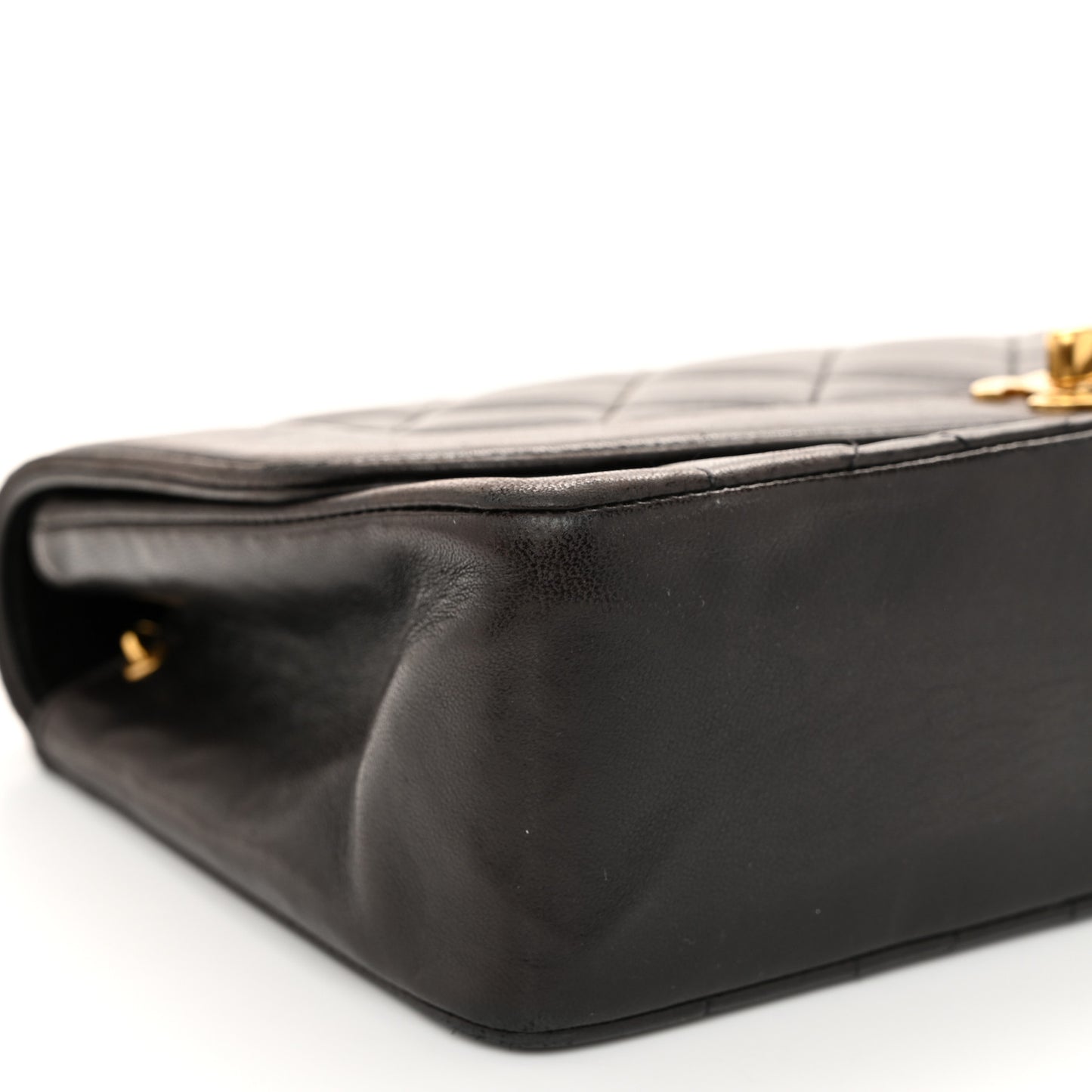 Lambskin Quilted Medium Single Flap Black