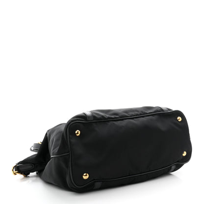 Prada Saffiano Tessuto Nylon Shopping Tote Black 4 of 11
