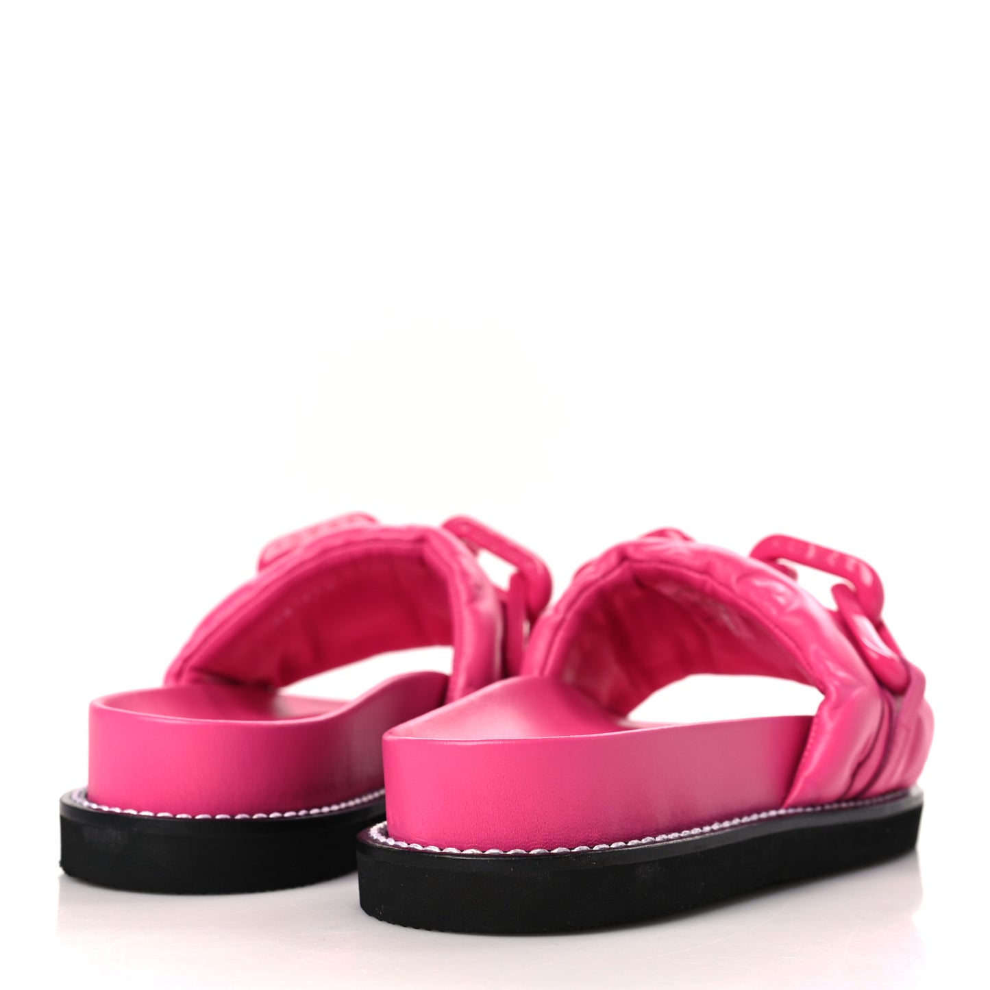 Calfskin Embossed Monogram Sunset Flat Comfort Mule 38 Rose Pop