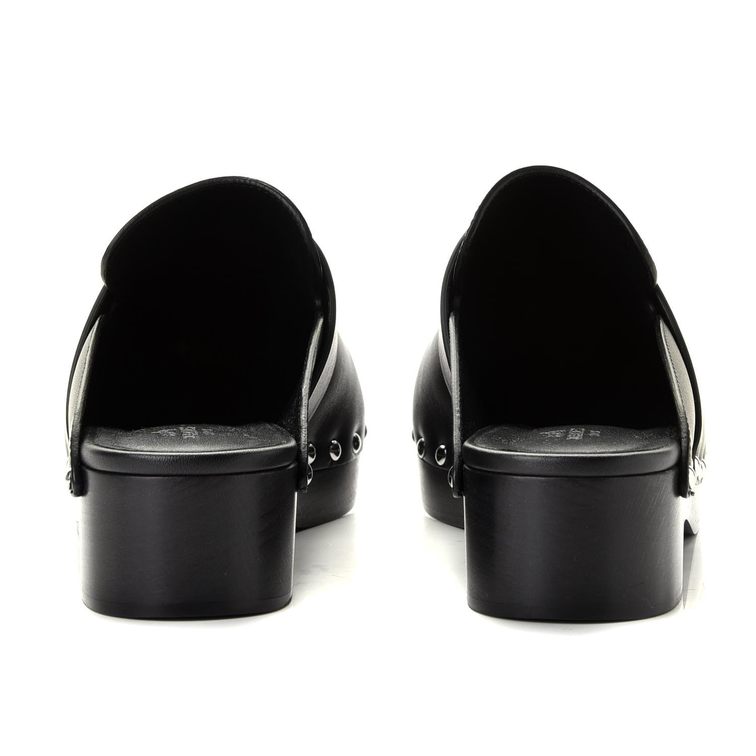 Hermes Calfskin Calya Mules 37 Black 4 of 6