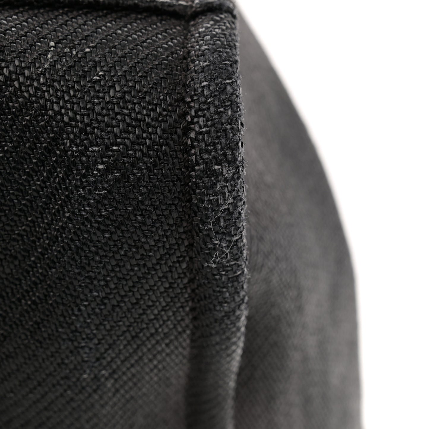 Woven Straw Raffia Medium Deauville Tote Black White