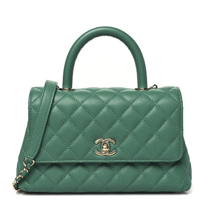 Chanel Caviar Quilted Mini Coco Handle Flap Green 1 of 10