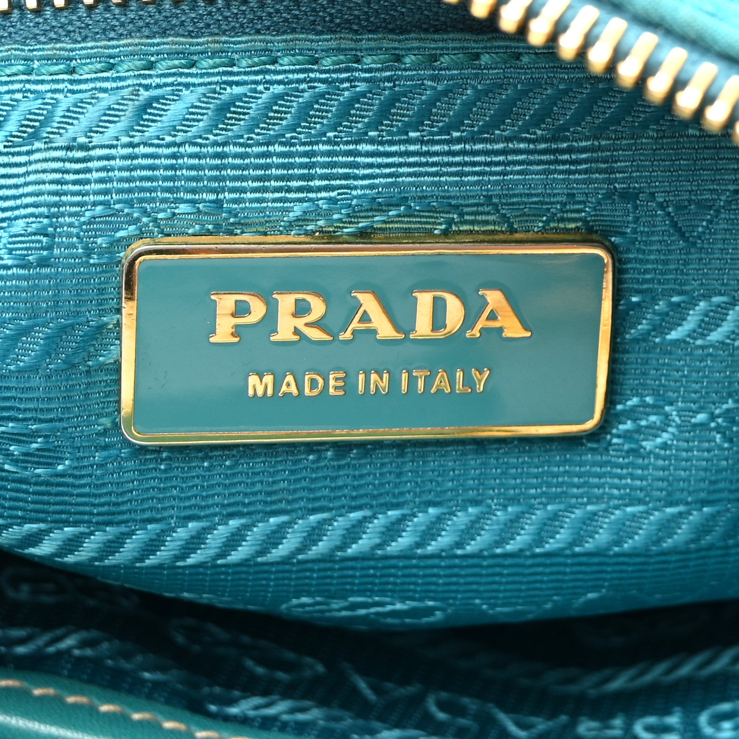 Prada Tessuto Nylon Chevron Quilted Shoulder Bag Turchese 6 of 9