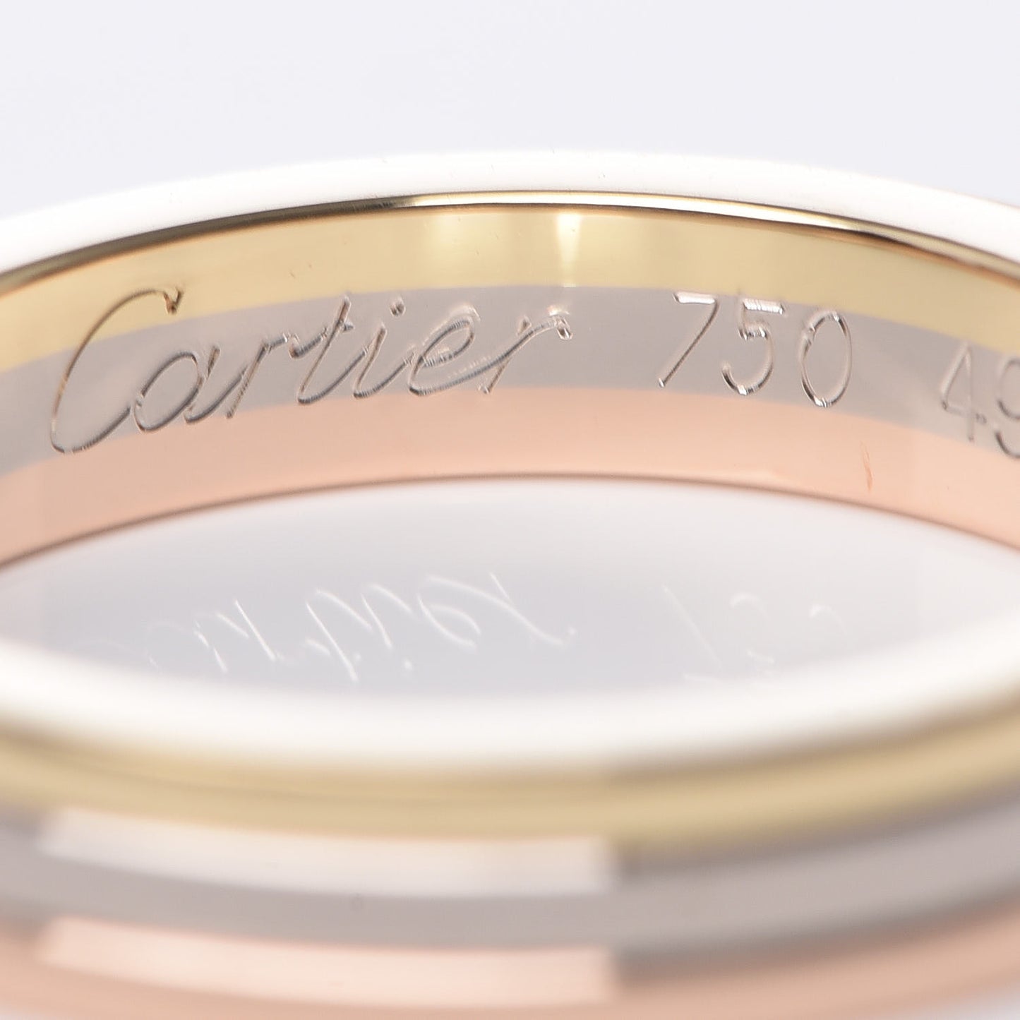18K Pink White Yellow Gold 3.5mm Vendome Louis Cartier Wedding Band Ring 49 4.75
