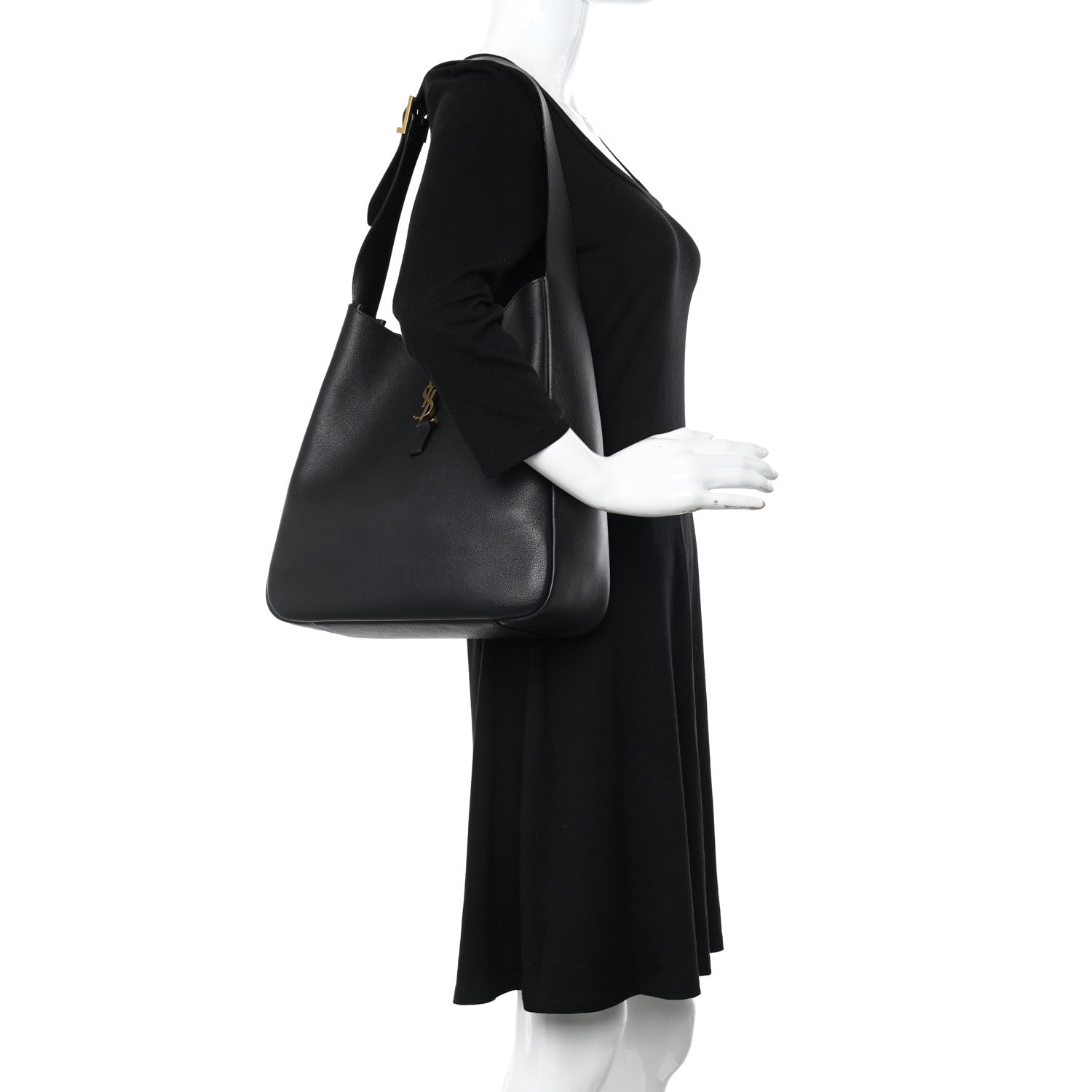 Saint Laurent Smooth Calfskin Large Le 5 A 7 Soft Hobo Black 2 of 8