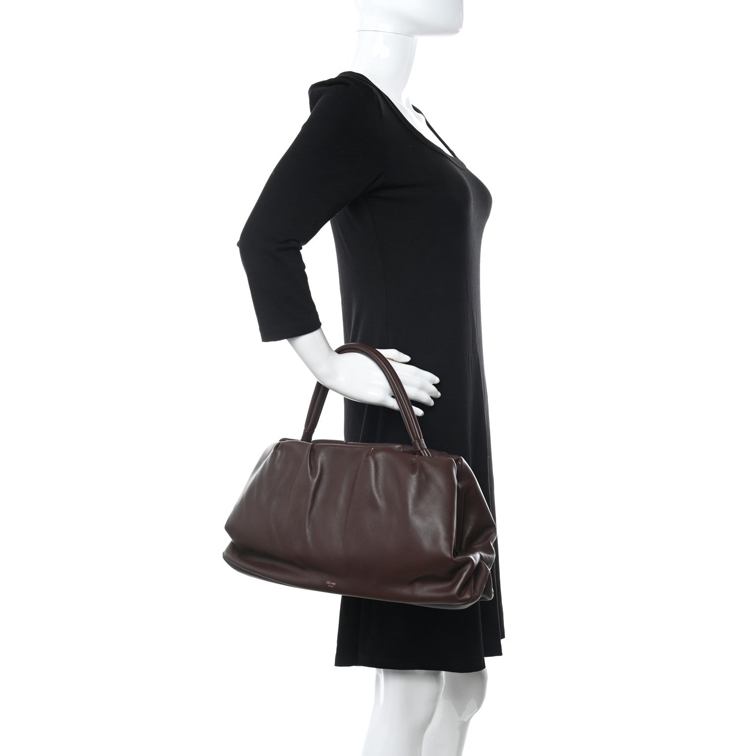 Celine Calfskin Medium Purse Bag Dark Brown 2 of 11