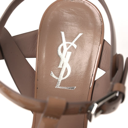 Saint Laurent Patent Tribute 75 Platform Sandals 38 Nude 9 of 11