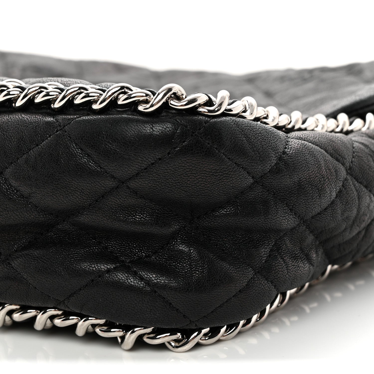 Chanel Washed Lambskin Quilted Maxi Chain Around Flap Black 10 of 12