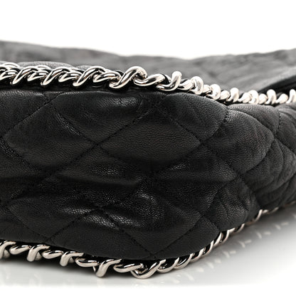 Chanel Washed Lambskin Quilted Maxi Chain Around Flap Black 10 of 12