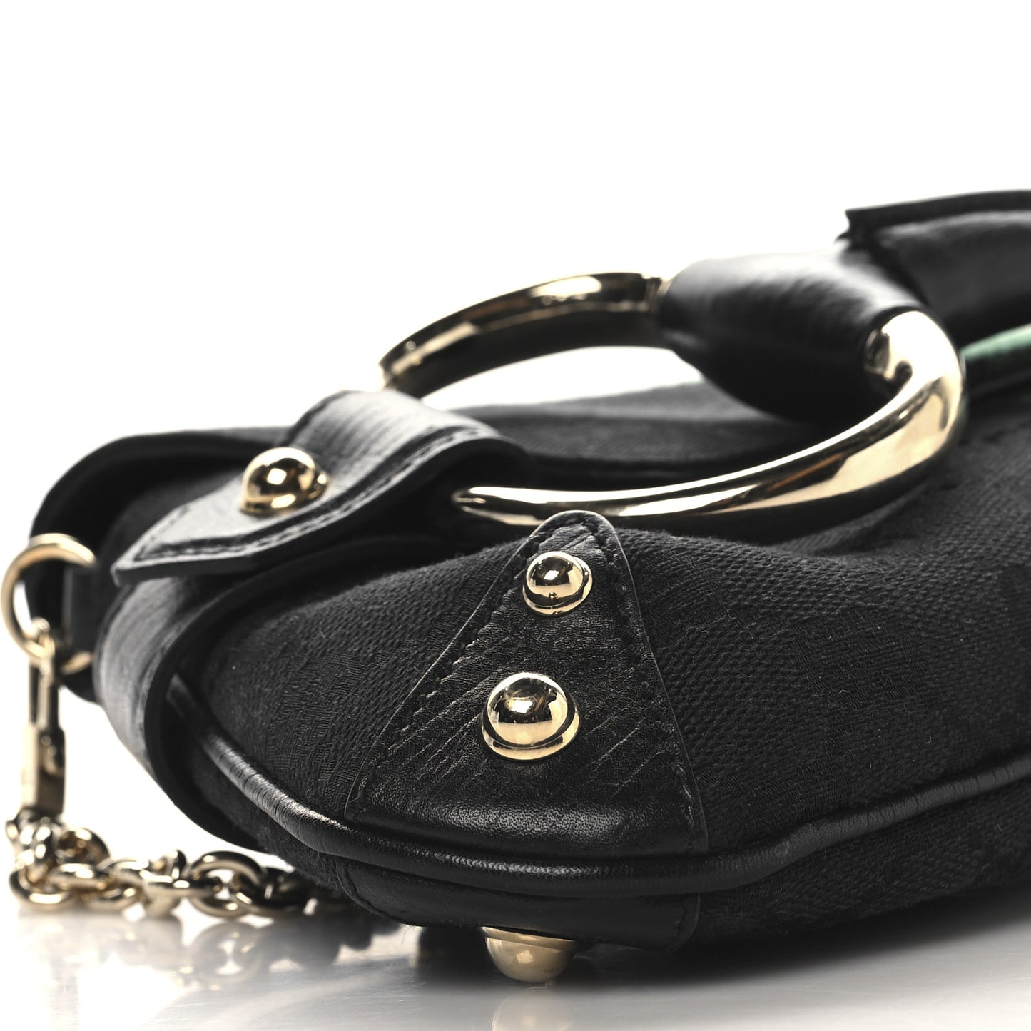 Monogram Web Horsebit Chain Clutch Black