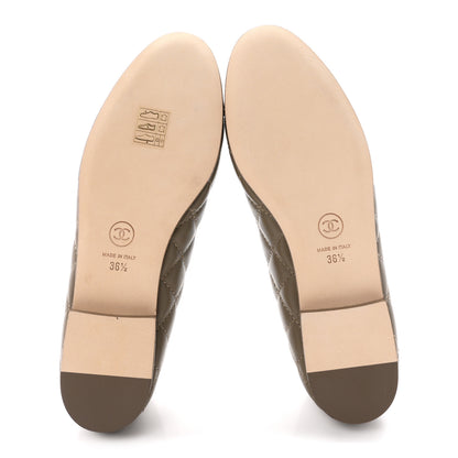 Chanel Lambskin Quilted CC Cap Toe Ballerina Flats 36.5 Dark Brown 6 of 10