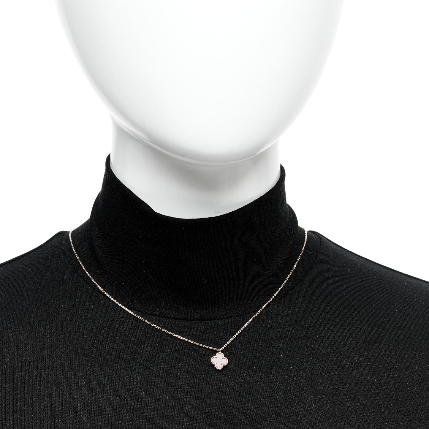 18K Rose Gold Carnelian Sweet Alhambra Pendant Necklace