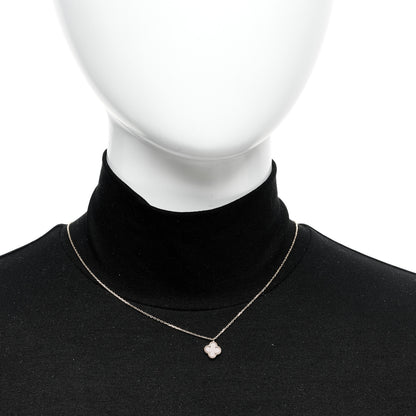 Van Cleef & Arpels 18K Rose Gold Carnelian Sweet Alhambra Pendant Necklace 2 of 6