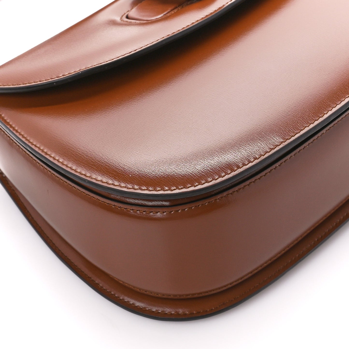 Boarded Dyana Lux Calfskin Web Medium Bamboo 1947 Top Handle Bag Brown