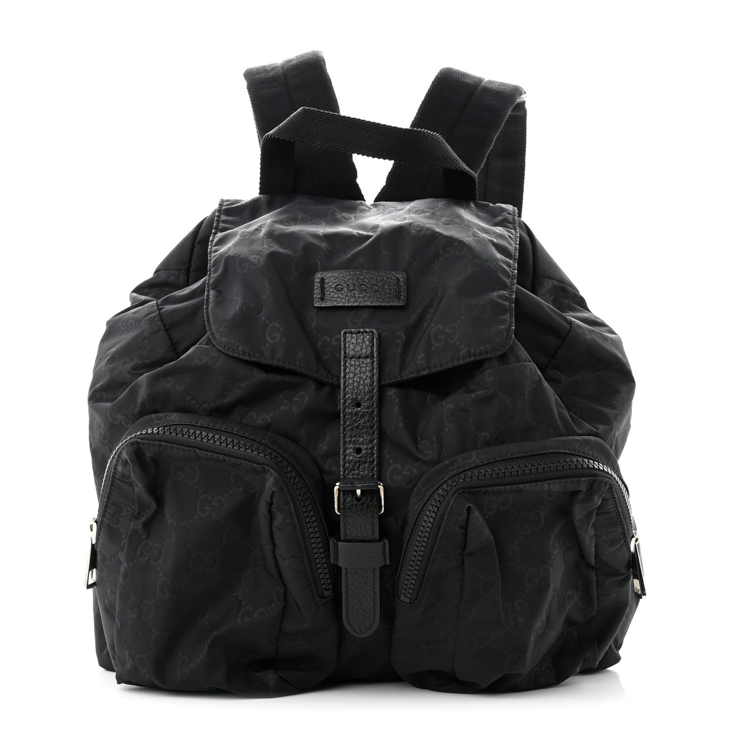Nylon Monogram Small Single Buckle Backpack Black