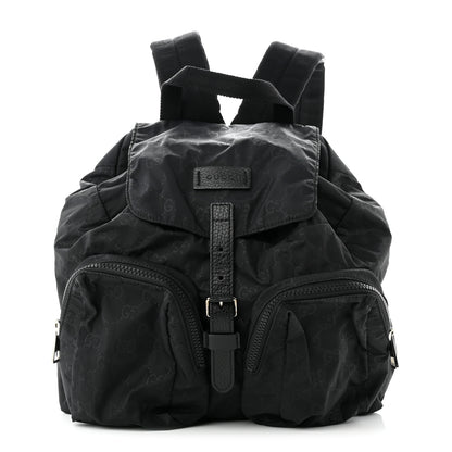 Gucci Nylon Monogram Small Single Buckle Backpack Black 1 of 10