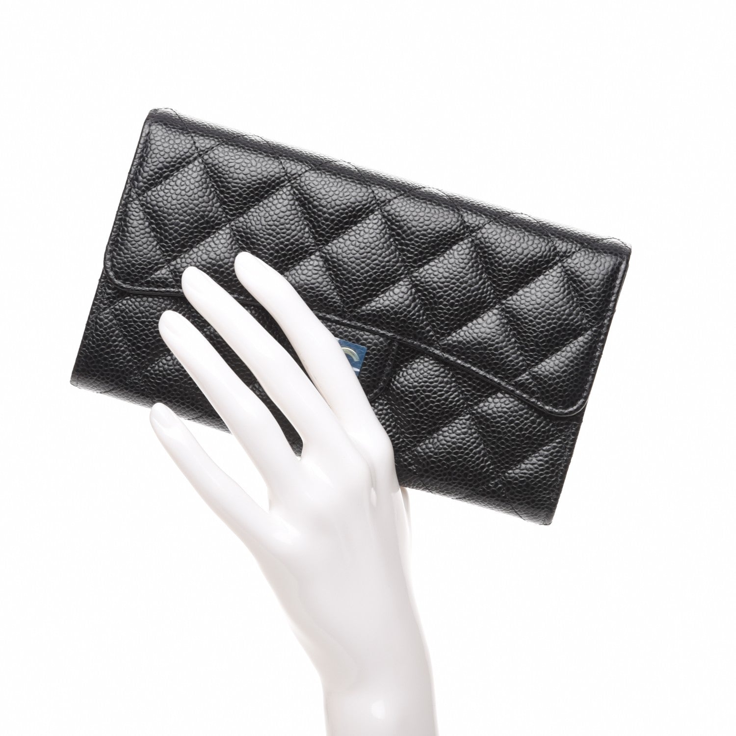 Chanel Caviar Quilted Large Flap Wallet Black 2 of 9